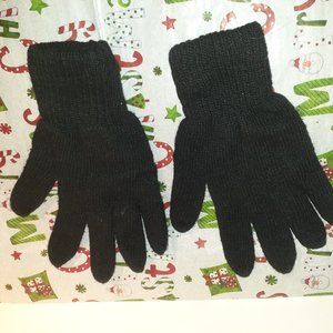 Black Woven Winter Gloves Cloth